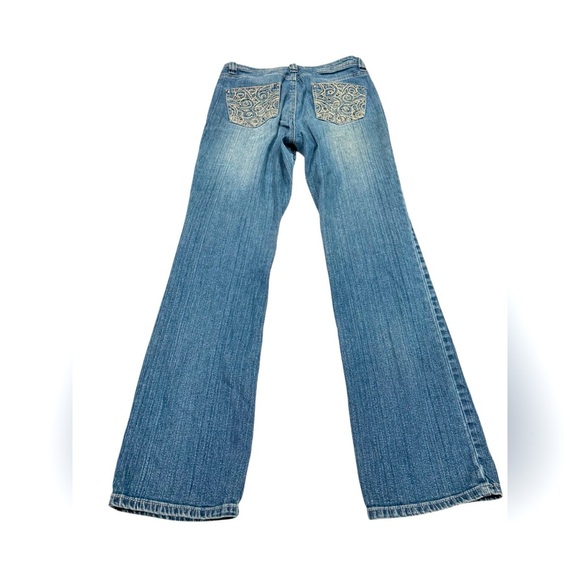 Reba Bootcut Jeans Medium Light Wash Embroidered Pocket Size 6 - Picture 2 of 3